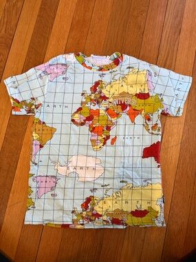 Kids Molo World Map Graphic Tee - Light Blue (8)